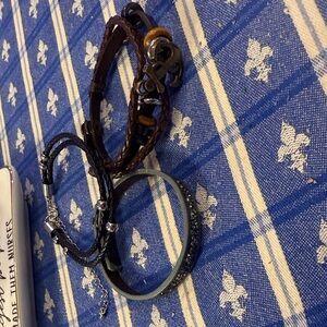 Brown and Black Skull Bracelets Set